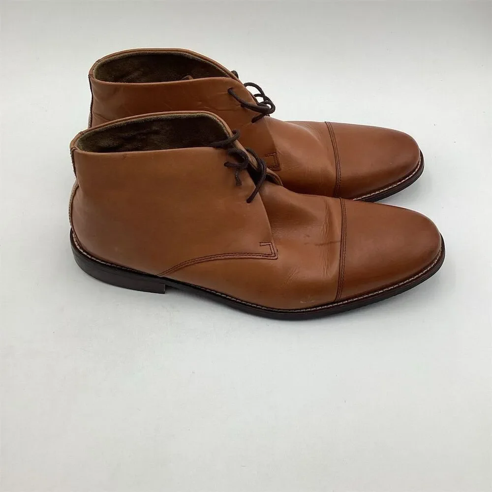 Stafford Men's Chukka Ankle Boots Brown Leather Size‎ 11M